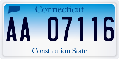 CT license plate AA07116