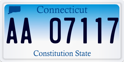 CT license plate AA07117