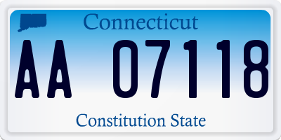 CT license plate AA07118