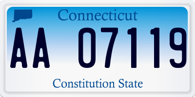 CT license plate AA07119