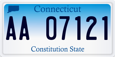 CT license plate AA07121