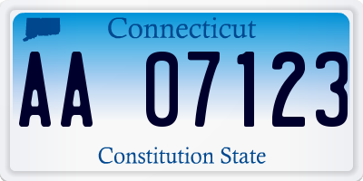 CT license plate AA07123