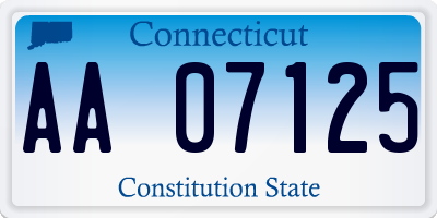 CT license plate AA07125