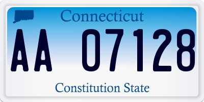 CT license plate AA07128