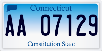 CT license plate AA07129