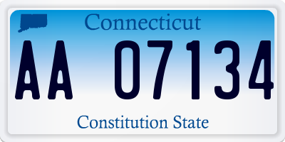 CT license plate AA07134