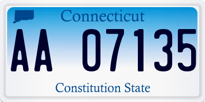 CT license plate AA07135