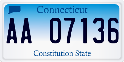 CT license plate AA07136