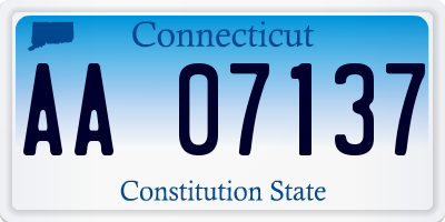 CT license plate AA07137