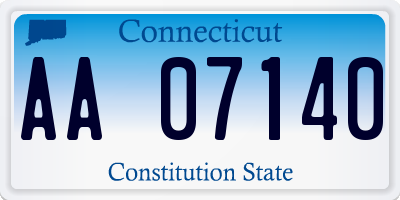 CT license plate AA07140