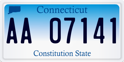 CT license plate AA07141