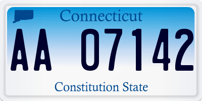 CT license plate AA07142