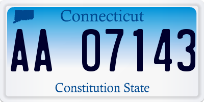 CT license plate AA07143