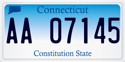 CT license plate AA07145