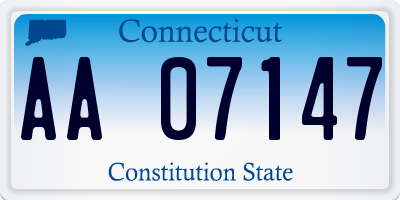 CT license plate AA07147