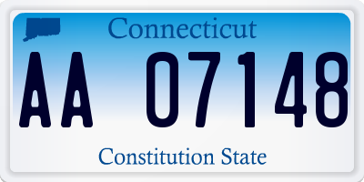 CT license plate AA07148