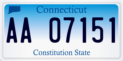 CT license plate AA07151