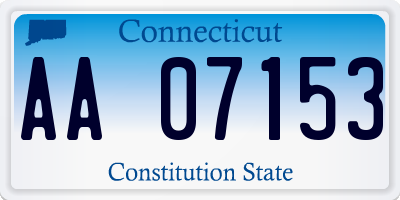 CT license plate AA07153