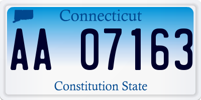 CT license plate AA07163