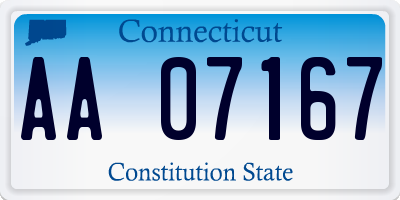 CT license plate AA07167