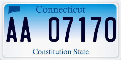 CT license plate AA07170