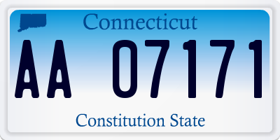 CT license plate AA07171