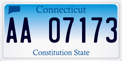 CT license plate AA07173