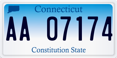 CT license plate AA07174