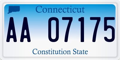 CT license plate AA07175