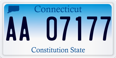 CT license plate AA07177