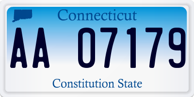 CT license plate AA07179