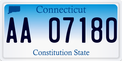 CT license plate AA07180