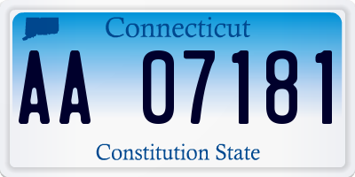 CT license plate AA07181