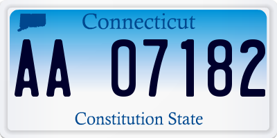 CT license plate AA07182