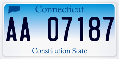 CT license plate AA07187