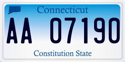 CT license plate AA07190