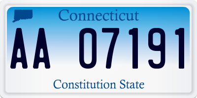 CT license plate AA07191