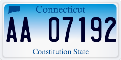 CT license plate AA07192