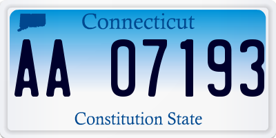 CT license plate AA07193