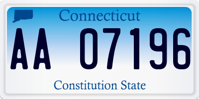 CT license plate AA07196