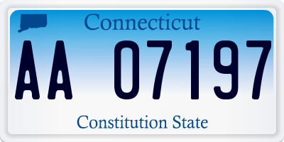 CT license plate AA07197