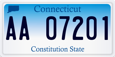 CT license plate AA07201