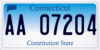 CT license plate AA07204