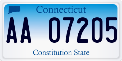 CT license plate AA07205