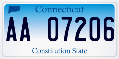 CT license plate AA07206