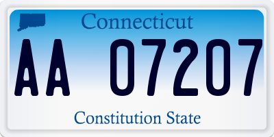 CT license plate AA07207