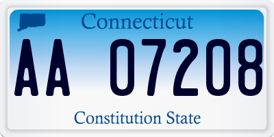 CT license plate AA07208