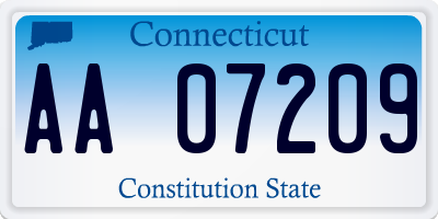 CT license plate AA07209