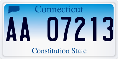 CT license plate AA07213