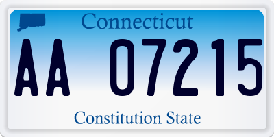 CT license plate AA07215